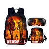 4pcs set D-Deadpools Child School Backpack with Lunch Bags ,Pencil Bags ,School Bags for Boys Girls Best Gift 1