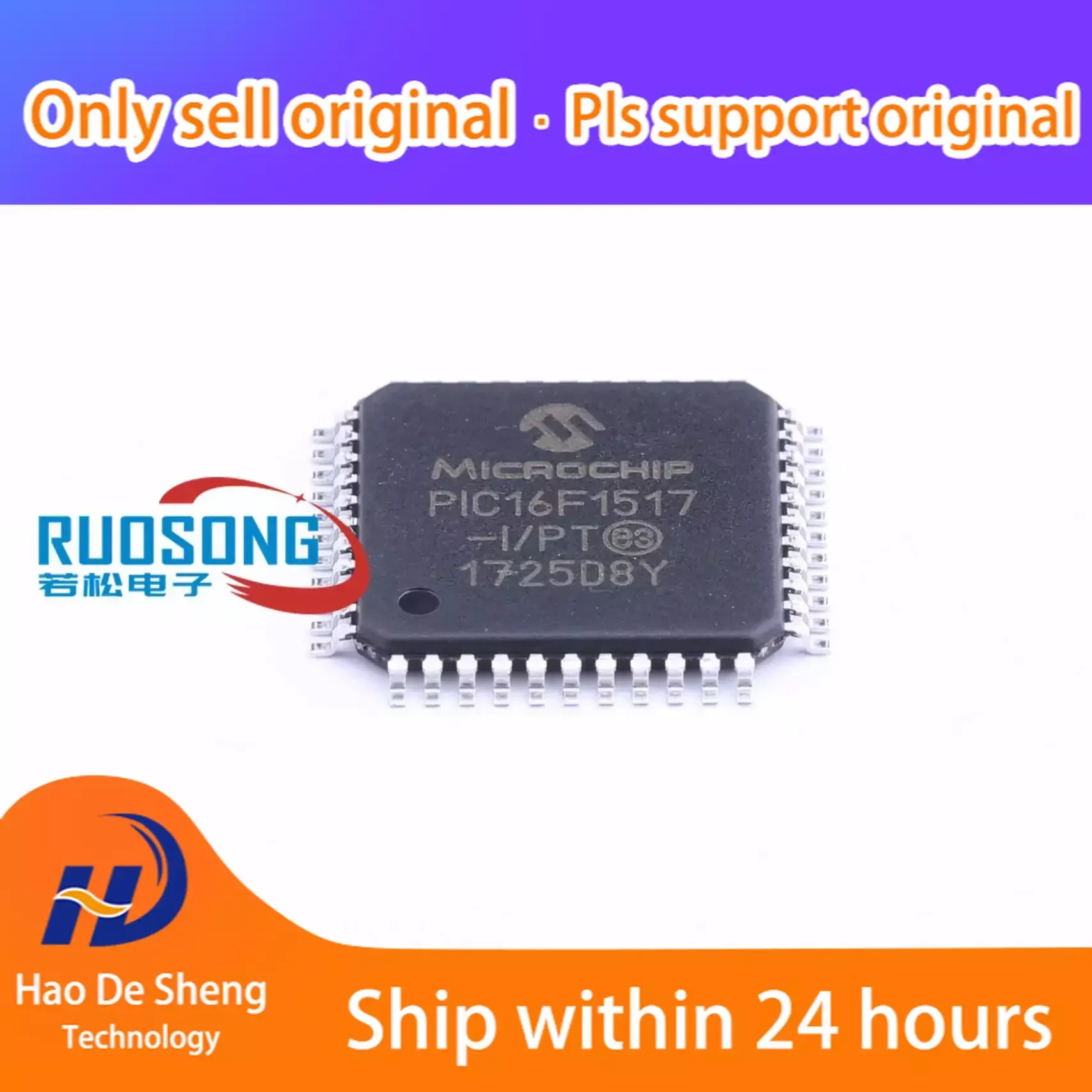 

10 шт./партия PIC16F1517-I/PT PIC16F1517 TQFP-44 новая Оригинальная фотография