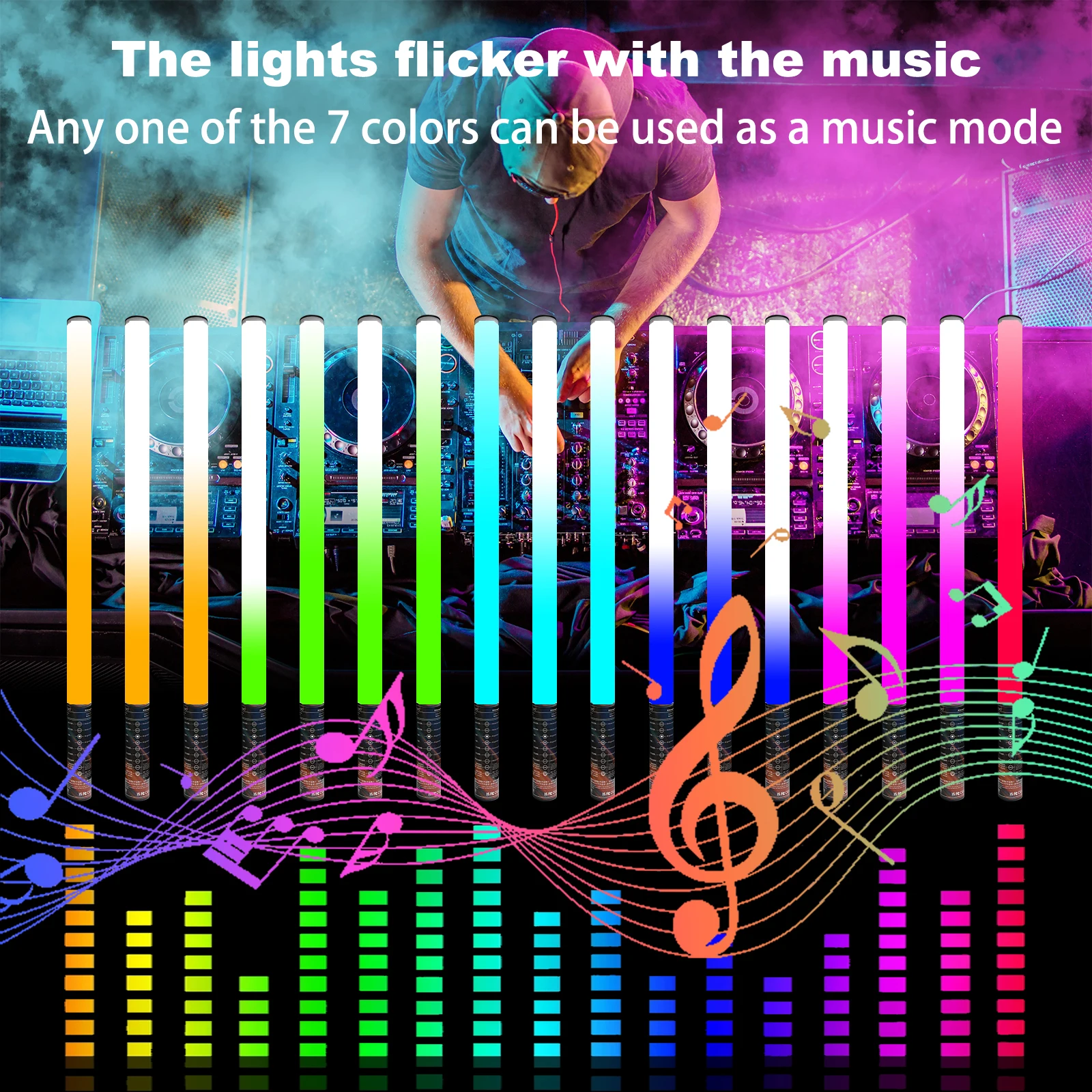 LUXCEO 85cm 4pcs LED Mood Light 3W Remote Control Atmosphere Lights RGB Color Changing Lighting for Bar Party Christmas Decor. 5