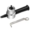 Double Headed Sheet Metal Cutting Nibbler Metal Saw Cutter 360 Degree Adjustable Drill Attachment with Extra Punch Cutting Tools 1