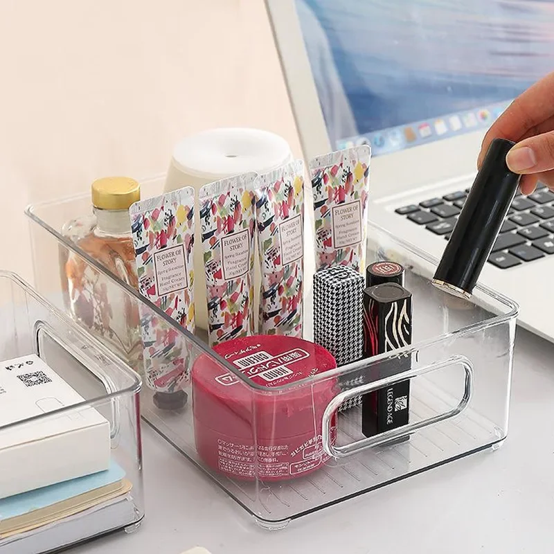 Table Top Transparent Storage Box Book Box Cosmetic Jewelry Finishing Lovely Student Storage Basket Acrylic Organizer