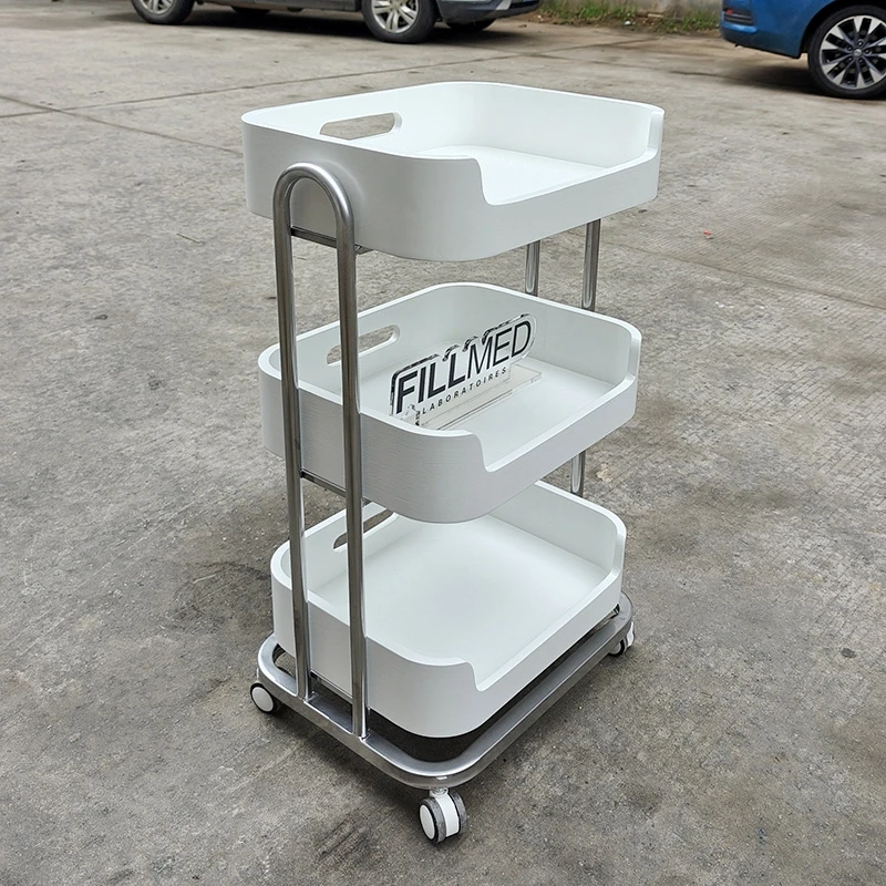 Carrello da salone portatile semplice Carrello portaoggetti girevole glamour Carrello di bellezza Carrello moderno di lusso Carritos Organizadores Mobili da salone - immagine 2