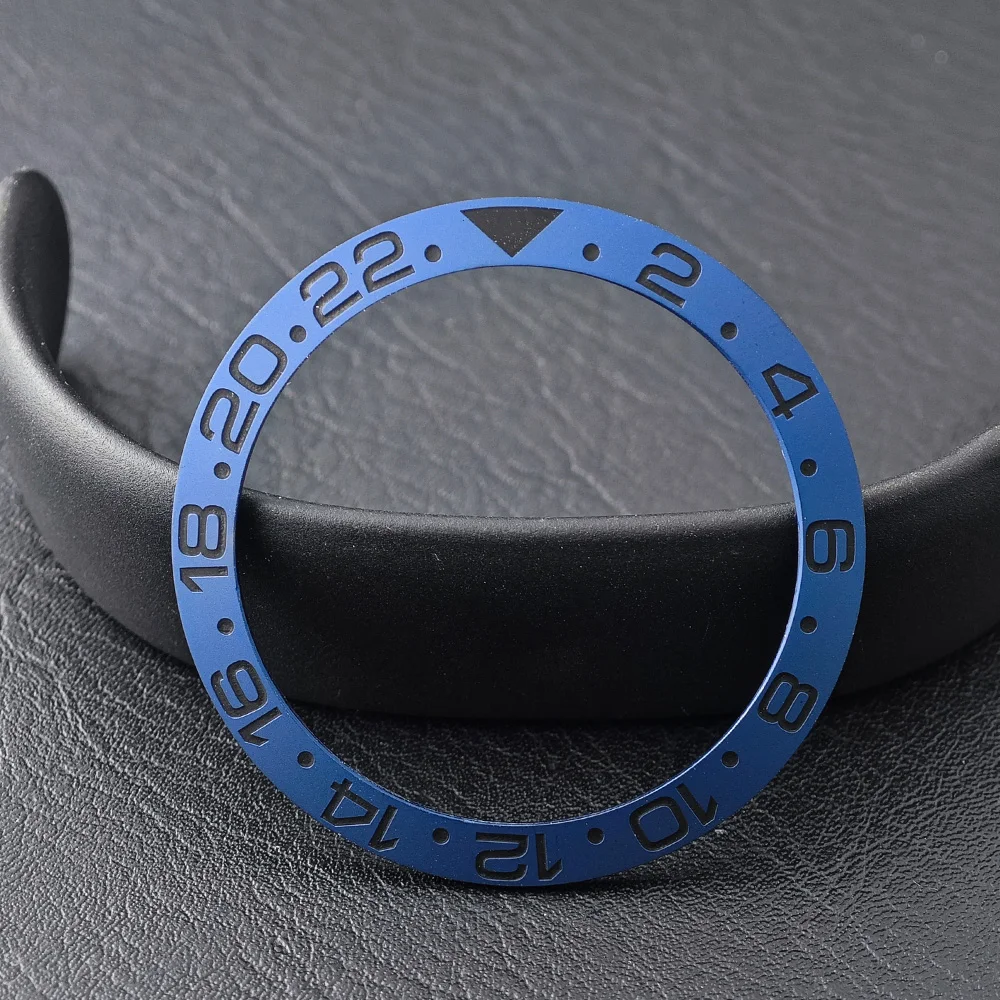 Men's Watch Replacement Bezel Insert with Tilted Ceramic and Carbon Fiber Texture