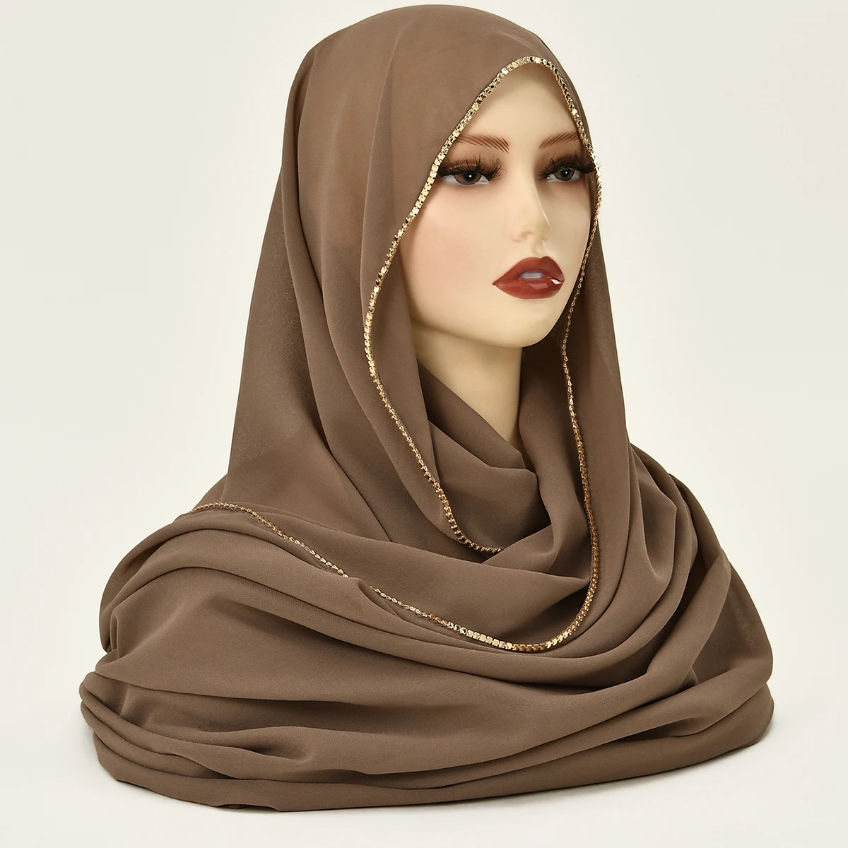 New Rhinestone Chiffon Scarf Hijabs Woman Muslim Hijab Shawls Solid Ladies  Fashion Shawl Wraps Islamic Turban Female Headscarf - AliExpress 200000345
