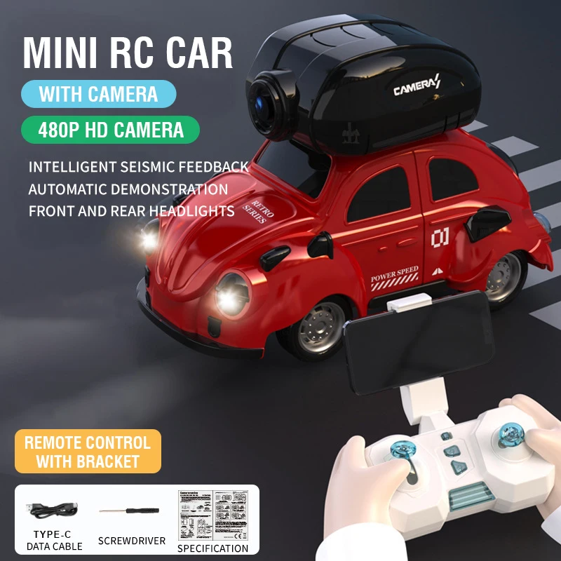 1/46 Mini RC Car Racing Remote Control Drift Real Time Transmission Camera 2.4G Wireless Eletric Car FPV Toy Christmas Gifts