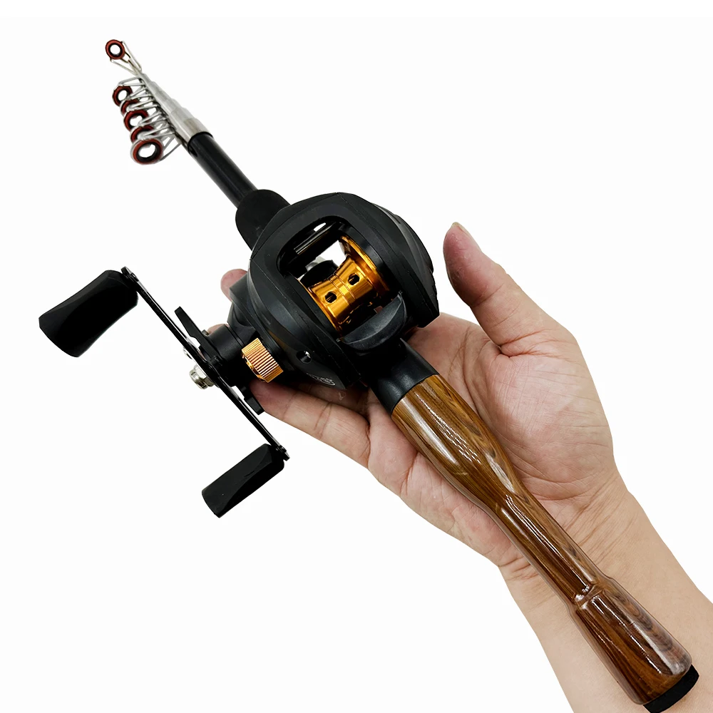 Ultralight Baitcasting Fishing Rod Combo Telescopic Rods 19+1BB Casting  Reel Spinning Coil Travel Lure Fishing 1.3m 1.6m 1.8m