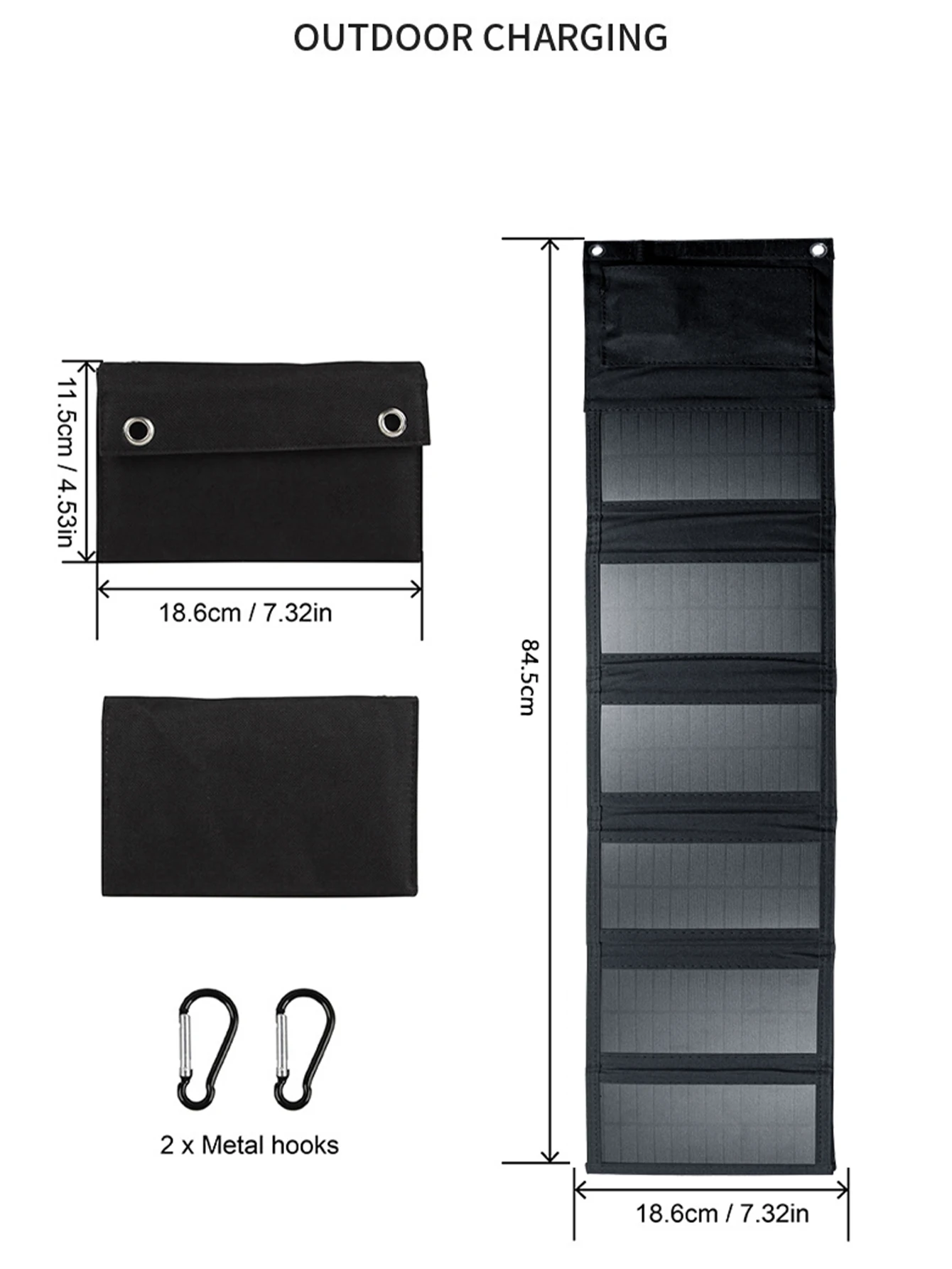 Monocrystalline Silicon Solar Panel, Mobile Phone Outdoor Portable Photovoltaic Power Generation Panel Foldableing USB Charger Solar Panel, Foldableable Portable 6-Piece Panel