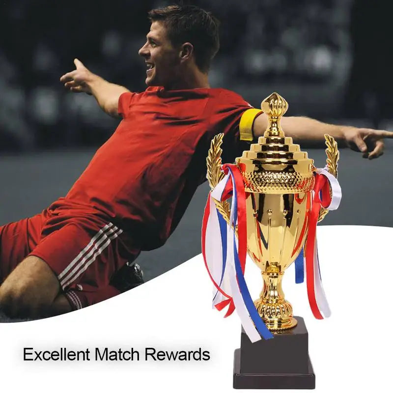 Large Trophy Cup Colorful Ribbon Award For Sports Tournaments Competitions Soccer Football League Match plastic trophy toys
