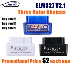 EM327 Bluetooth V2.1 OBD OBD2 CAN-BUS Protocol Works Android/PC ELM 327 V2.1 Professional Diagnostic Scanner Free Shipping to RU