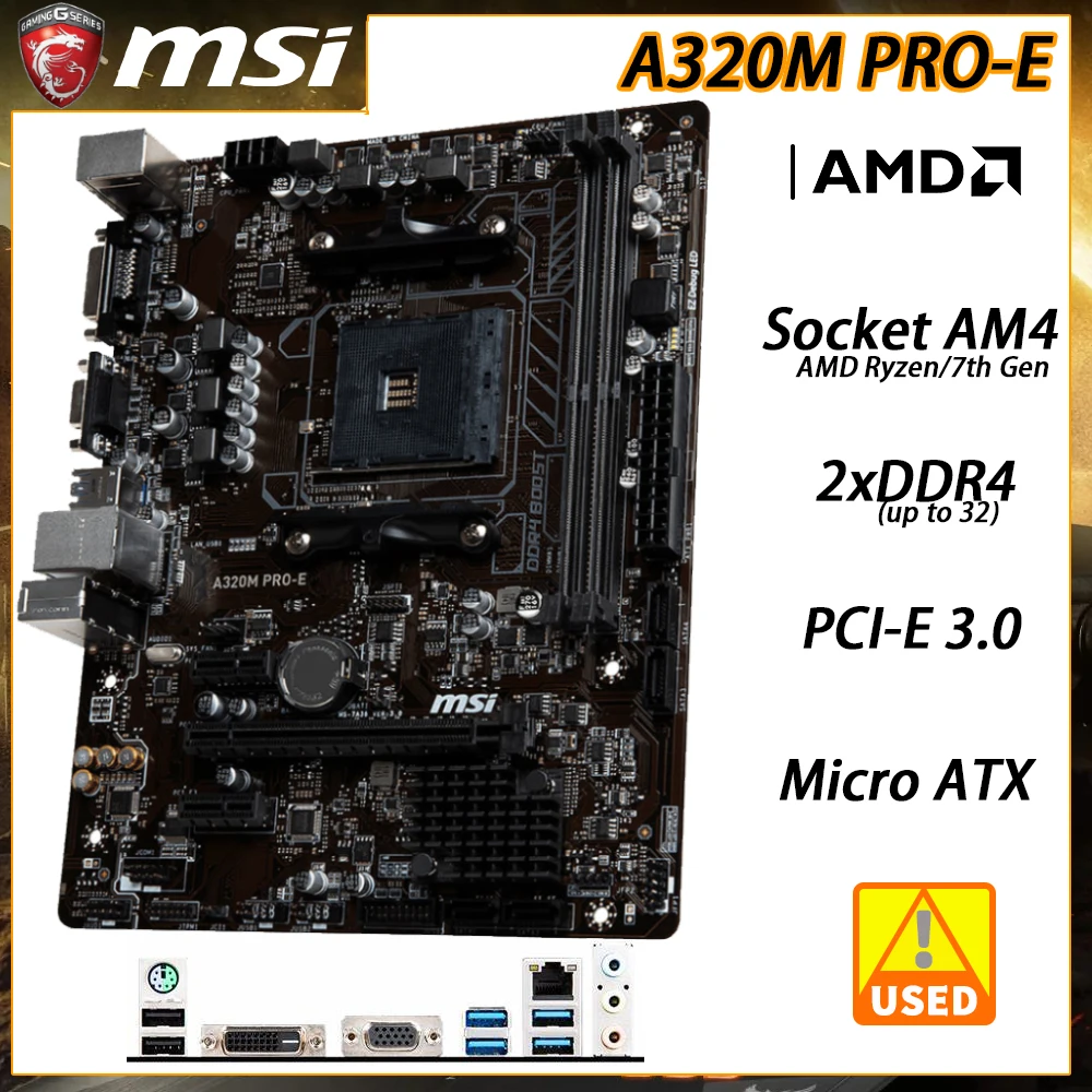 AM4-Motherbaord-MSI-A320M-PRO-E-DDR4-AMD-A320-Motherbaord-Socket-AM4 ...