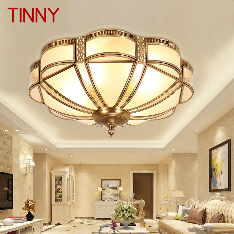 

TINNY Modern LED Brass Ceiling Lamp Vintage Creative Luxury Fixtures Light Decor For Home Living Room Bedroom