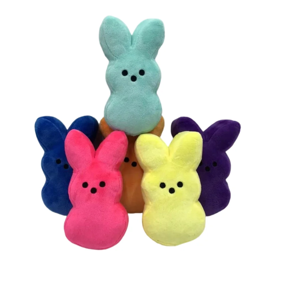 Peeps Mini Plush Bunny Dog Toy, 2 Pack (Pink & Purple)