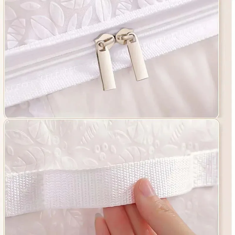 Visible Large Capacity Storage Box Portable Household Clothes Organizer With Handles Foldable Dustproof Quilt Zipper Container 6