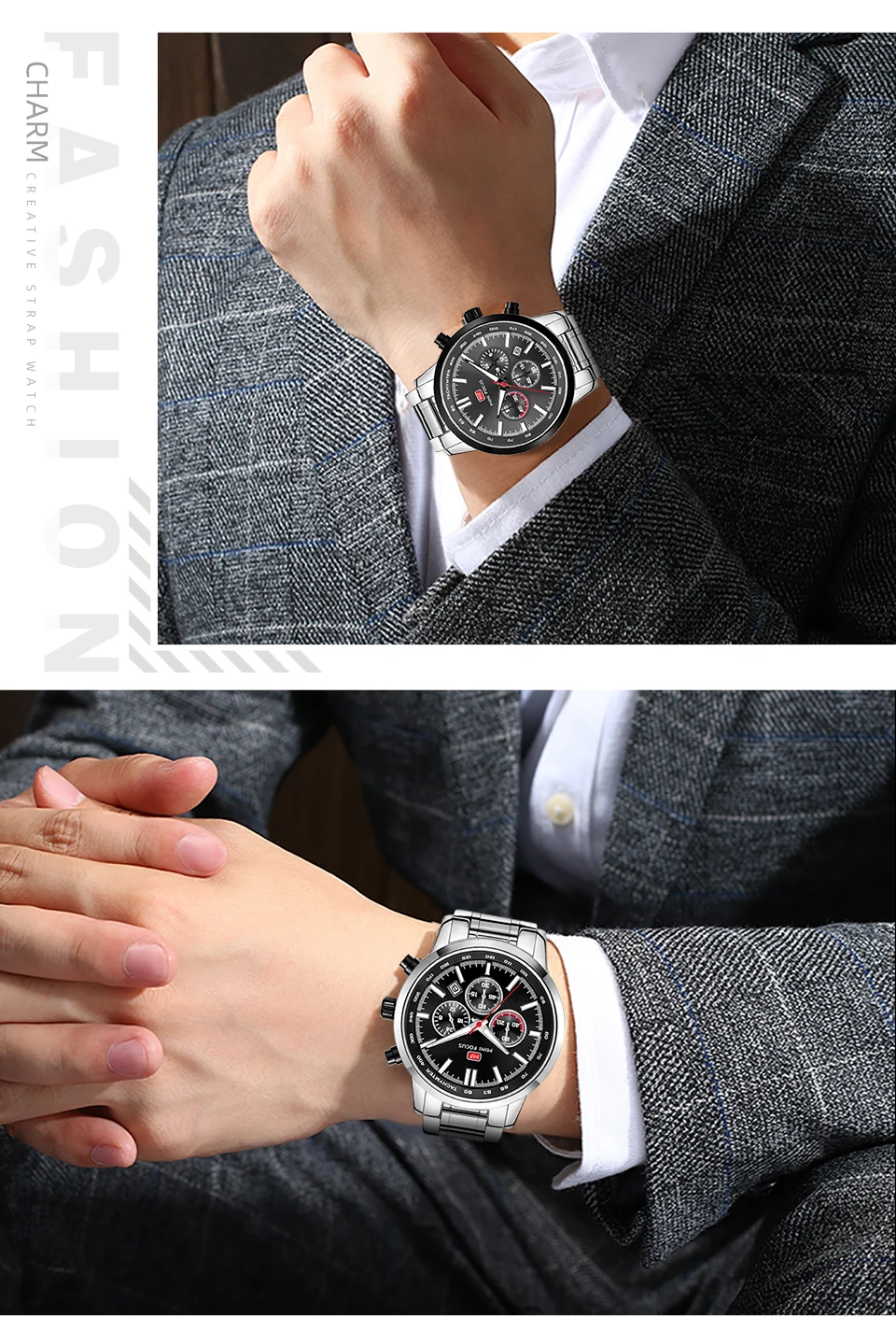 MINI FOCUS quartzhorloge voor heren Waterdicht_voghion.com