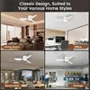 Low Floor Living Room with Lights and Remote Control Ceiling Fan, High Wind Power, Indoor Bedroom, Living Room, Dining Room 4