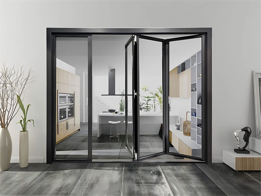 size Accordion Type Folding Sliding Door Interior Modern Design Aluminium Glass Folding Balcony Sliding Doors