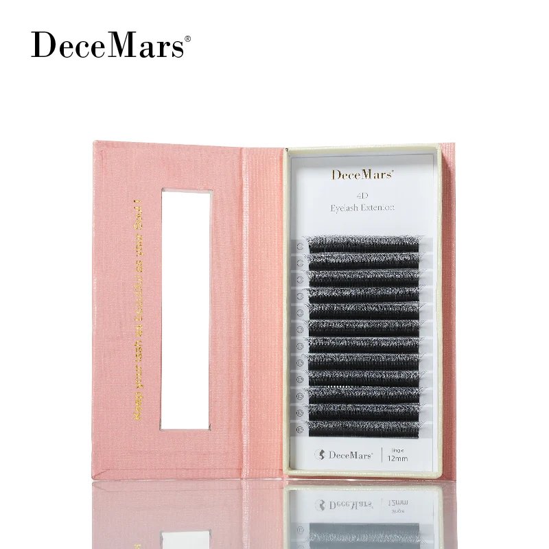 DeceMars 4D W Shape Handmade Eyelash Extensions Premade Fans Eye Lashes Natural Soft Volume False Lashes for Professional Salon