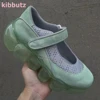 Bubble Sole Mary Jane Sneakers Round Toe Height Increasing Mixed Color Hook & Loop Slip-On Fashion Elegant Novelty Women Shoes 6