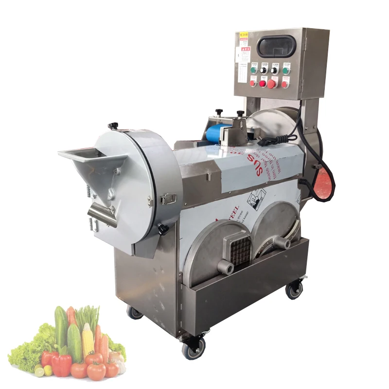 

Vegetables Cutting Machine Commercial Stainless Steel Automatic Multifunction Electric Slicer Machine 1.1KW