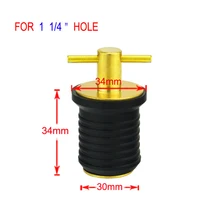 

Rubber Brass T-Handle TWIST-IN Hull Livewell Boat Drain Plug Boat Bilge Drain Plug Transom Seawall Marine Boat Canoeing Accs
