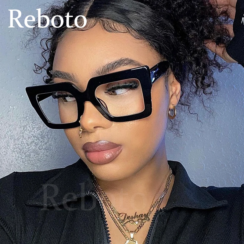 Thick Square Glasses Oversized Black Frame Glasses Pacheco Black