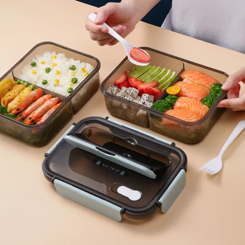 

Plastic Lunch Box - Sealed Freshness for Students & Workers - Microwave Safe Bento Container - Portable Kitchen Dishware
