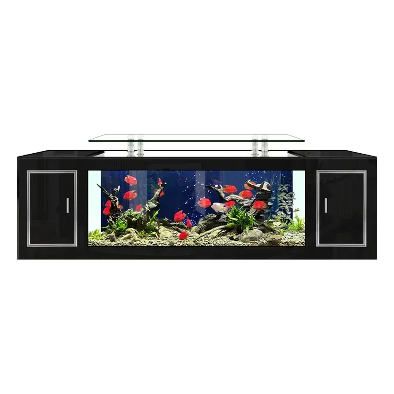 

TV Cabinet Fish Tank Living Room Home Floor Large Ecological Glass Change Water Goldfish Turtle Jar