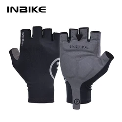 Enhanced INBIKE Summer Cycling Gloves - Gel Padded Half Finger Gloves - L (Black)