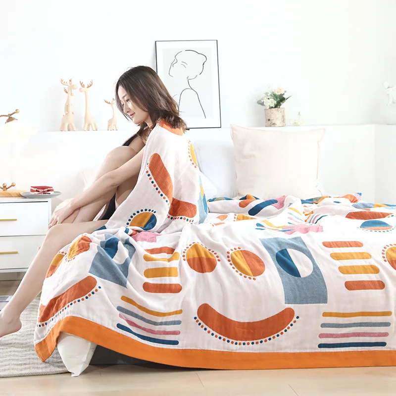 

Boho King Queen Size Single Double Bed Bedspread Pure Cotton Sofa Cover Towel Blankets For Summer Muslin Girl Throw Blanket 200