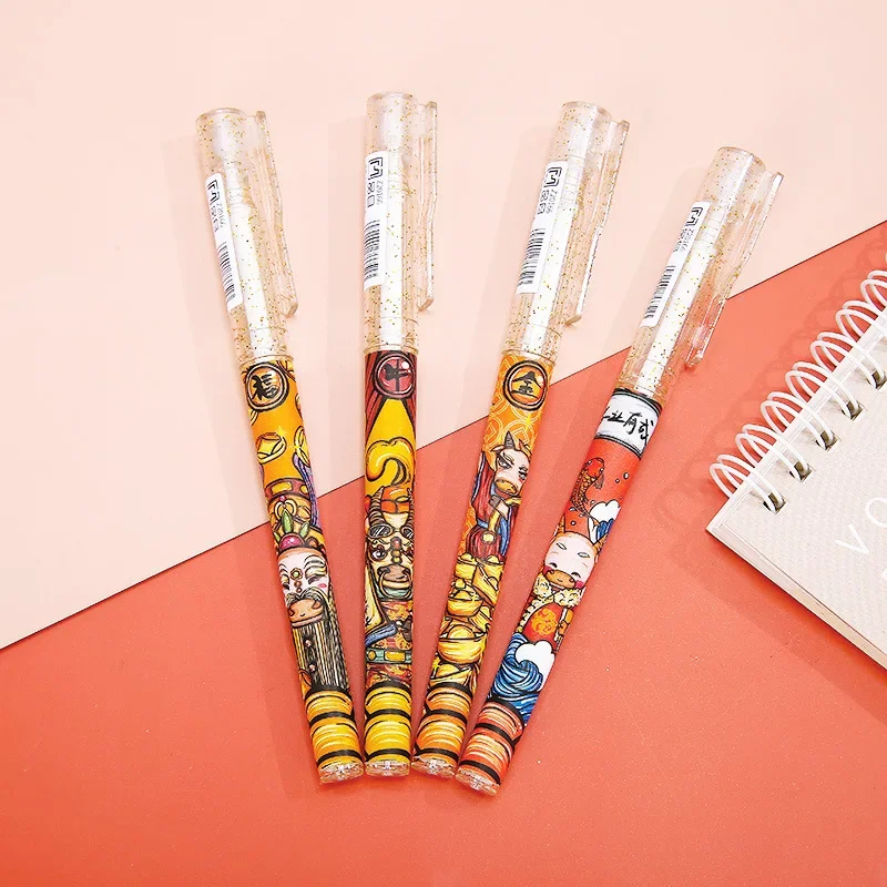 4Pcs \set Creative Gel Pens 0.5mm Black Ink  for Office Accessories School Students Writing Pens Cute Stationary Supplies Gift