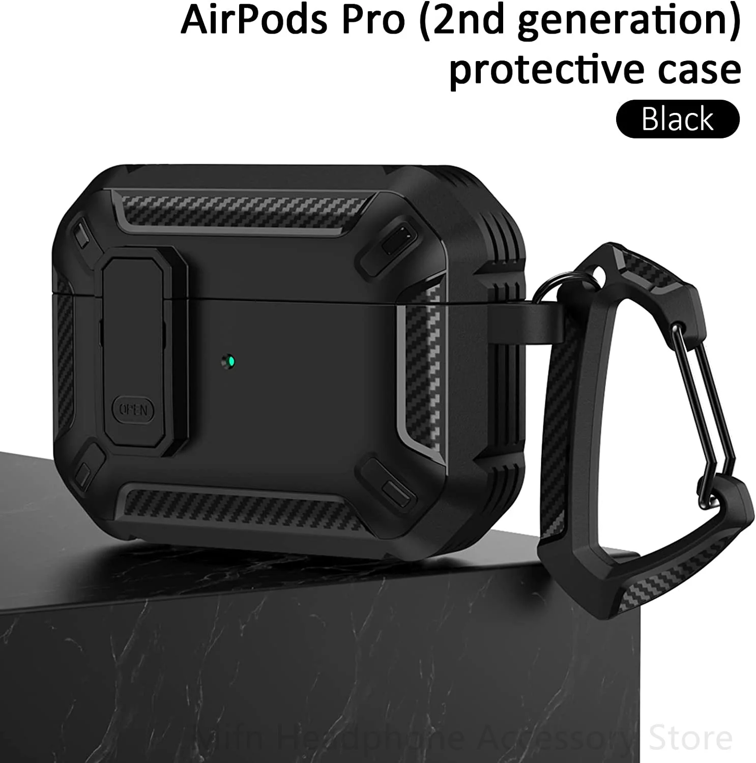 ألياف الكربون ل Airpods Pro 2 حافظة مع التبديل سما...