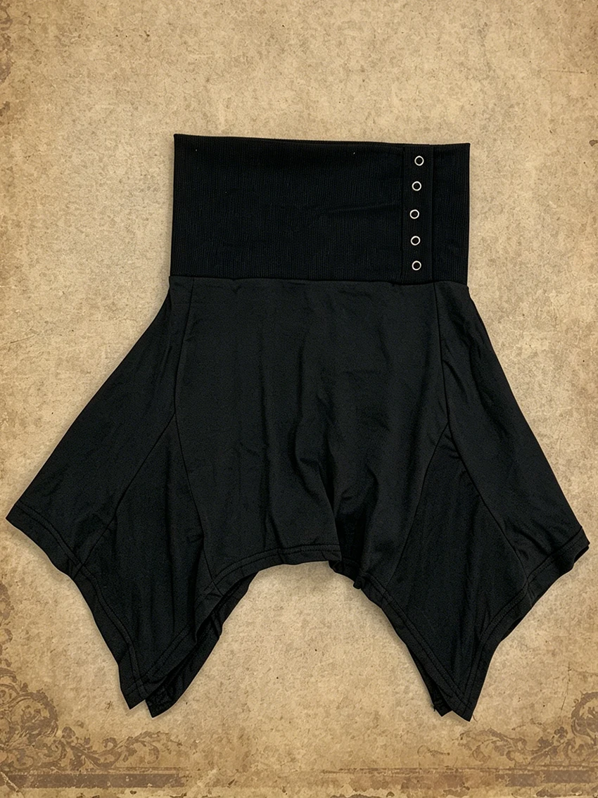 Hot Ladies Punk Irregular Short Skirt Y2K Fold Waist Rivet Buttons Decor Slim High Waist Asymmetric Casual Daily Streetwear Skir - Image 5