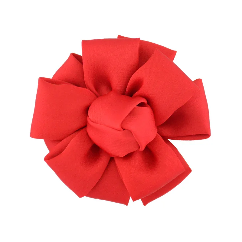 여아용 실키 새틴 로즈 헤어 클립 머리핀 머리띠, 꽃 액세서리, 공주 머리 장식, 10 개, 8cm