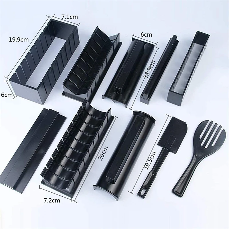 Sushi Mold Sushi Maker Sushi Rolling Tool Sushi Tools 10 Piece Kitchenware Sushi Tool Set DIY Mold Set Sushi Mold 10 Piece