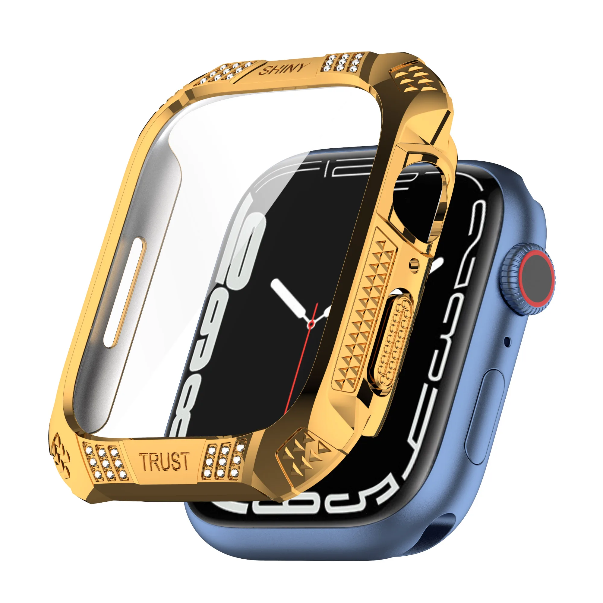 Apple Watch 7  ð ̽ 45MM PC + ȭ ʸ, м ̾Ƹ  Ʈ ġ Ƽ  ü ȣ Ŀ