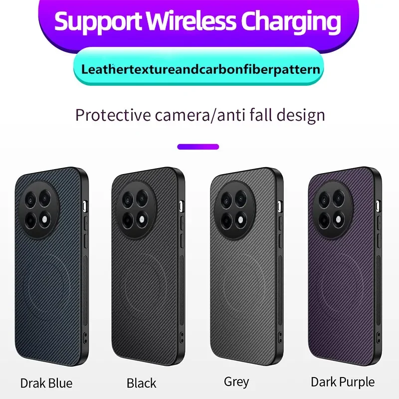 Matte Carbon Fiber Leather MagSafe Phone Case