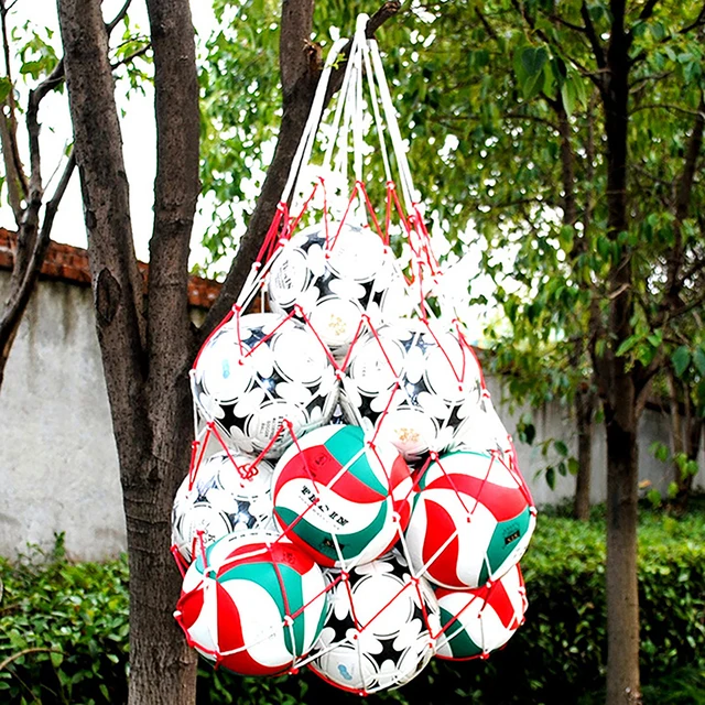 Portable Carry Net Bag Balls Volleyball Durable Standard Nylon Rope Storage Ball Bag Thread Soccer Basketball Hoop Mesh Net 4