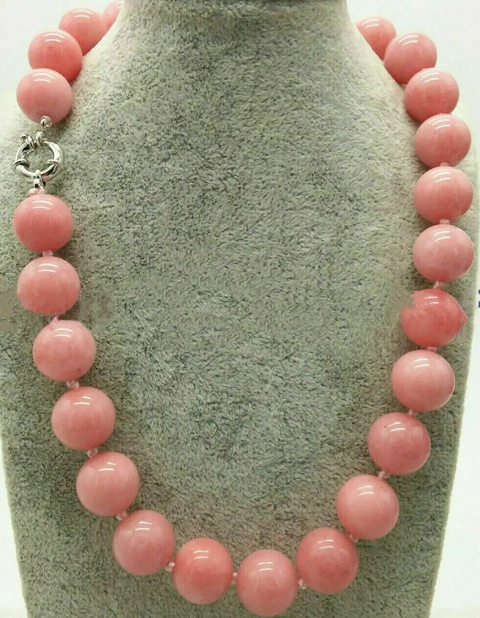 Natural 10mm 12mm 14mm Huge Pink Rhodochrosite Round Gemstone Beads Necklace 18