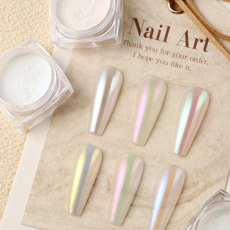 22 stücke Metallic Spiegel Chrom Nagel Pulver Aurora Perle Glitter Pigment Gold Silber Folien Holographische Regenbogen Nail art Staub Dekor – Detail 11