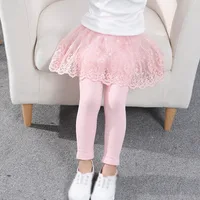 Baby Girl Princess Legging With cake Tutu Skirt Pants Child Mesh Spring Autumn Culottes Fake Two-piece Leggings Trousers 1-6T 4