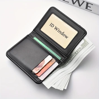 Portafoglio per carte di credito in pelle PU minimalista da uomo 1pc, porta carte d'identità sottile e morbido alla moda da uomo, porta carte di credito sottile 1