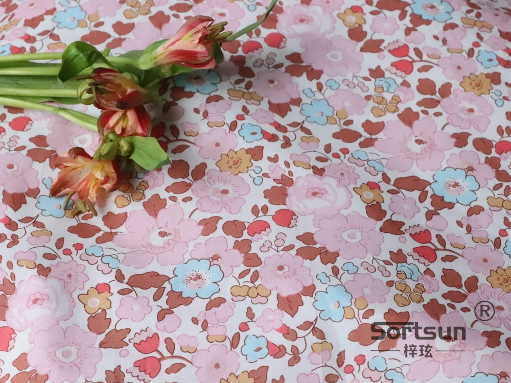Betsy 꽃무늬 100% 코튼 원단, 80S Like Liberty 디지털 프린트, 바느질 천 드레스 스커트, 어린이 디자이너 포플린 텔라 디자이너