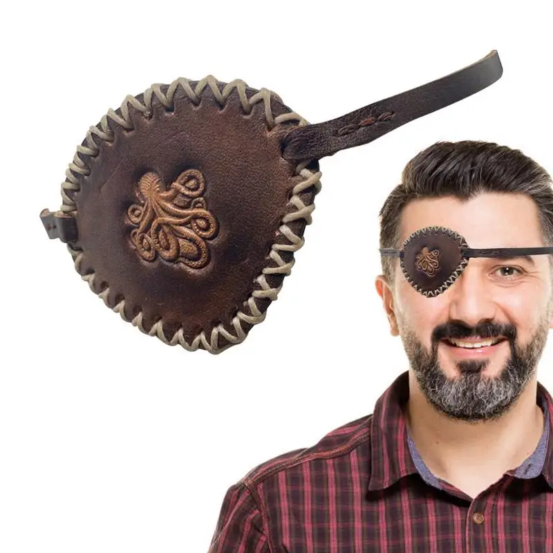 Medieval Pirate Leather Eye Patch Cosplay Props Vintage Black