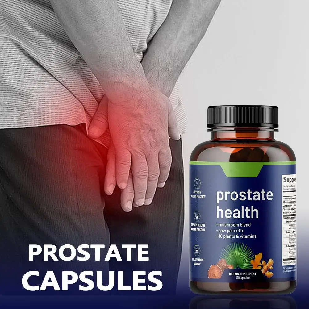 2 Bottles Saw Palmetto Prostate Capsules Urinary Tract Health Frequent Urination Bladder Support For Men's Prostate Health