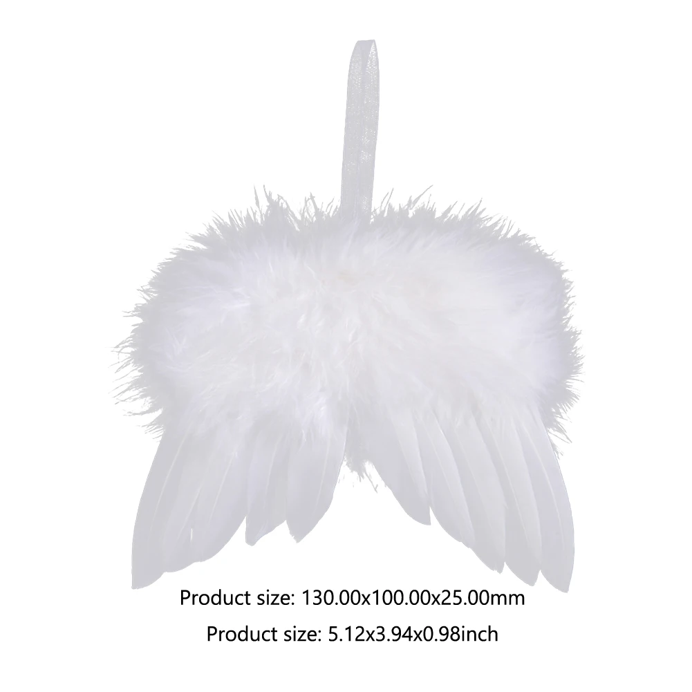 10 Pcs Guardian Angel White Feather Wing Christmas Tree Decoration Snowflake for Xmas Holiday Party Decorations DIY Craft christmas decorations