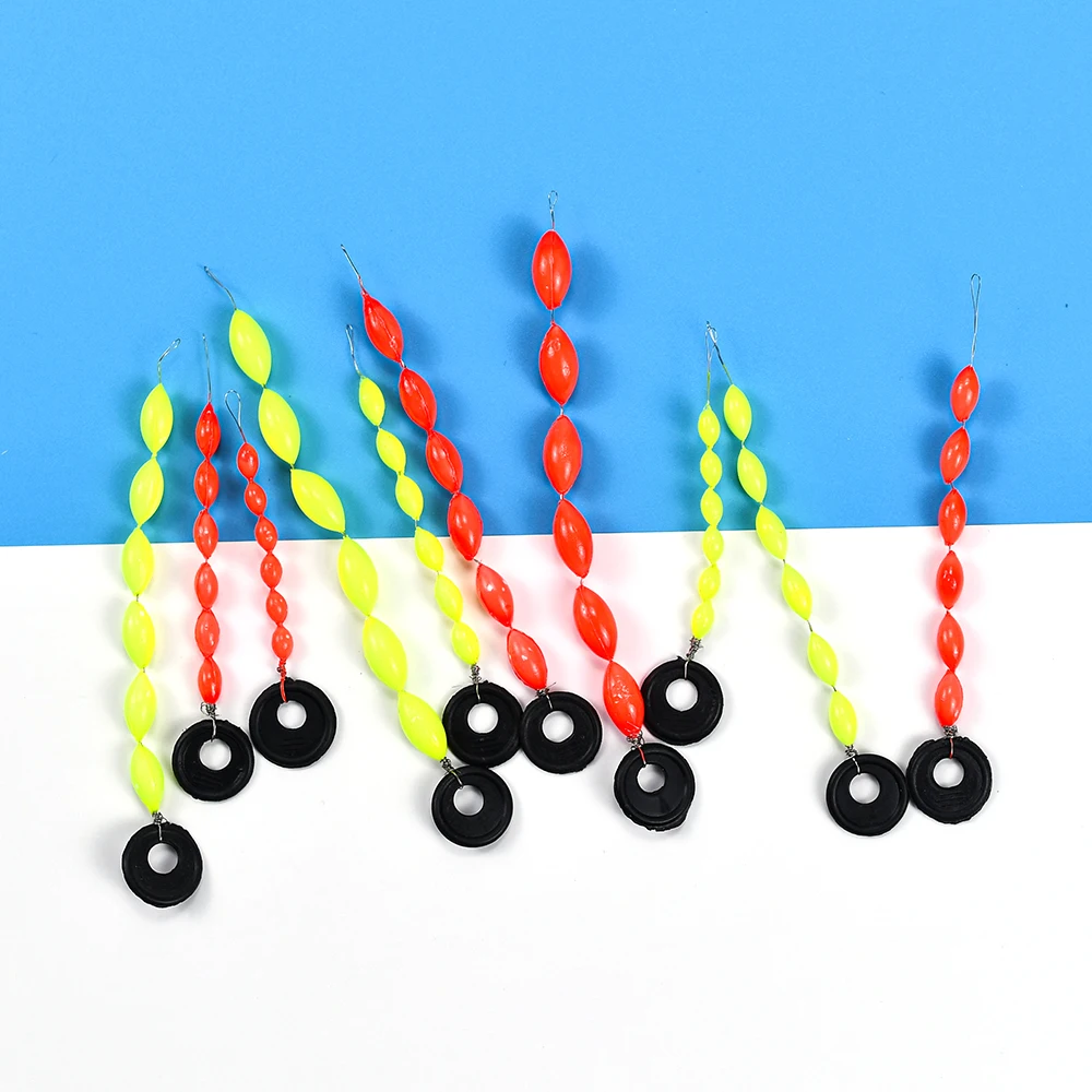 60 flotteurs pêche 6 en 1 type étoile - Perles en mousse stoppe-ligne 7 étoiles