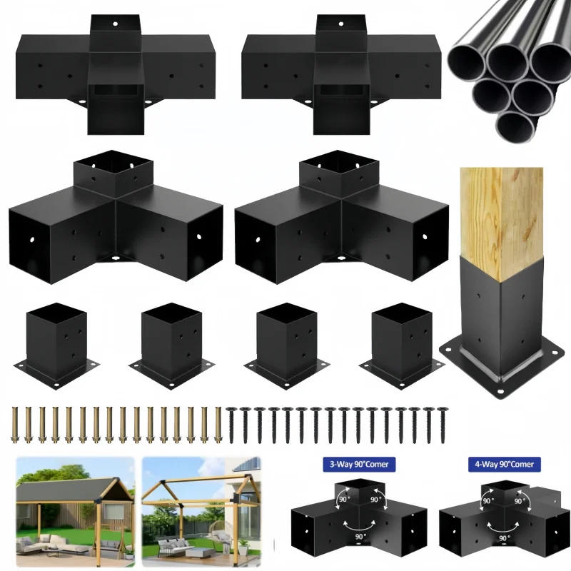 Iron Slanted Roof Pergola Brackets Wall Mount Kit