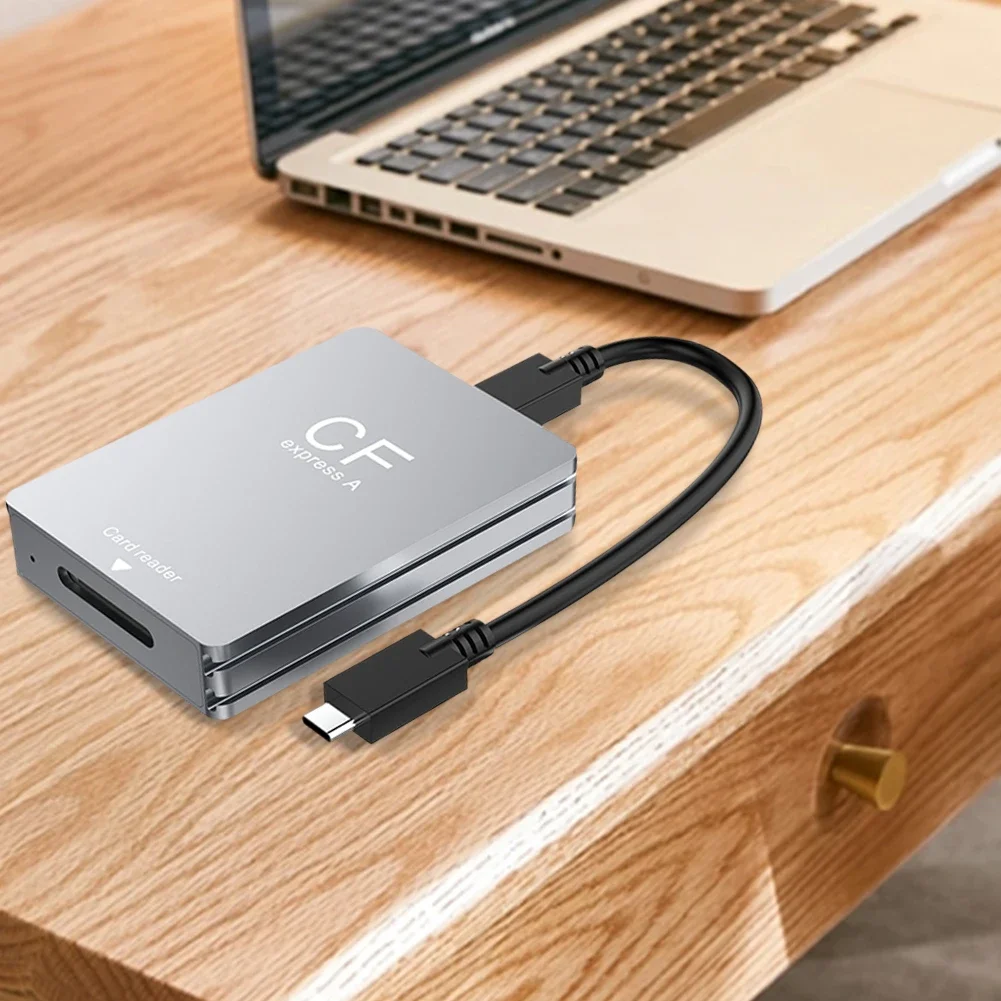 2 in 1 CFexpress Type A SD Card Reader USB 3.2 10Gbps Portable CF Express Reader with USB C To USB C/USB A Cable for SLR