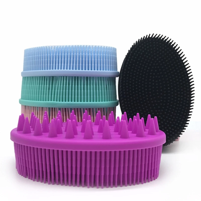 Soft Food Grade Silicone Baby Shower Brush 2 in 1 Wet and Dry Kids Bath and Shampoo Brush for Adult Baby Bath Head Massage Brush