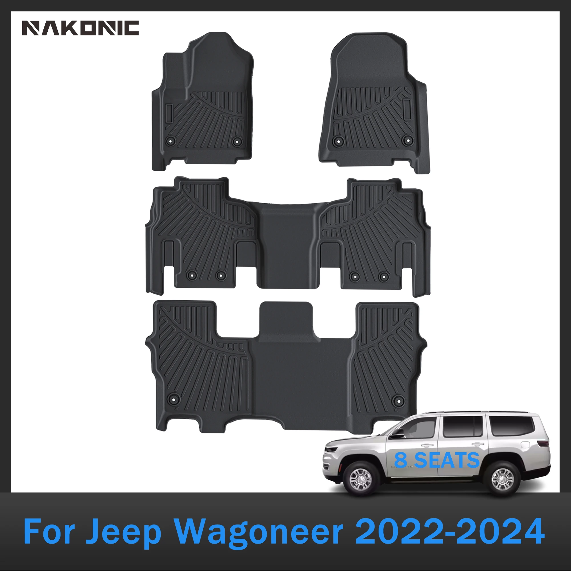 

Автомобильный коврик для Jeep Wagoneer, восемь сидений, 2022-2024